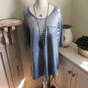 Free People Ombré Blue Sweatshirt Tunic